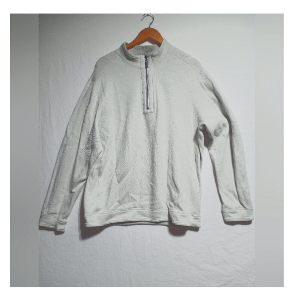 Tommy Bahama Flipshore Half Zip Reversable Pullover White Size XL